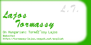 lajos tormassy business card